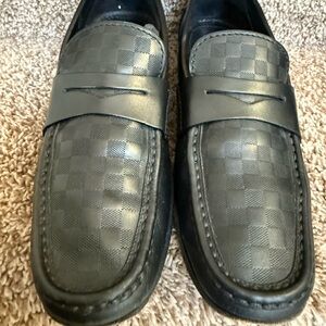 Louis Vuitton Black Checkered Loafers